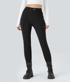 Pantalon cargo ajusté uni taille haute DayStretch avec poches zippées