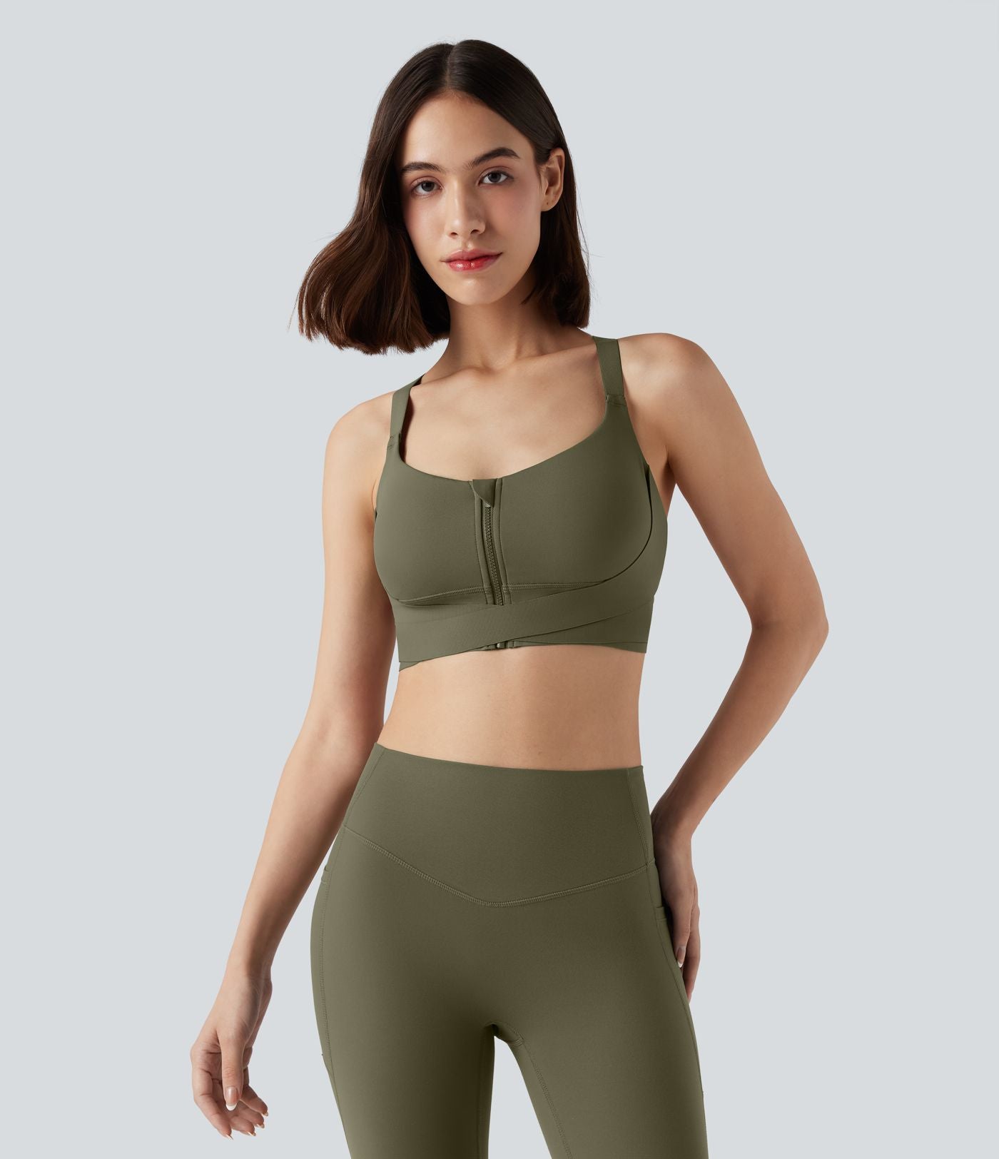 Brassière de sport course SpeedWave™ soutien intermédiaire push-up zip boucle réglable séchage rapide bonnets A-C
