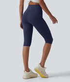 Legging de yoga corsaire SoftlyZero™ taille haute croisé avec poches - UPF50+