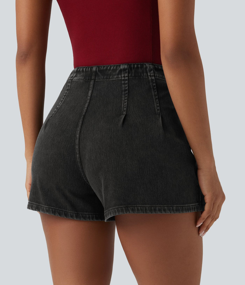 Halara Flex™ Short en denim taille haute 7,5 cm avec poches