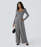 Combinaison de cérémonie à manches longues, coupe large avec poches latérales et zip invisible - Édition Easy Peasy