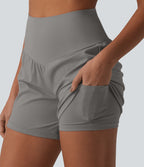 Short de yoga SoftlyZero™ Airy 2-en-1 gainant taille très haute à effet frais InstantCool avec poches, 12,5 cm