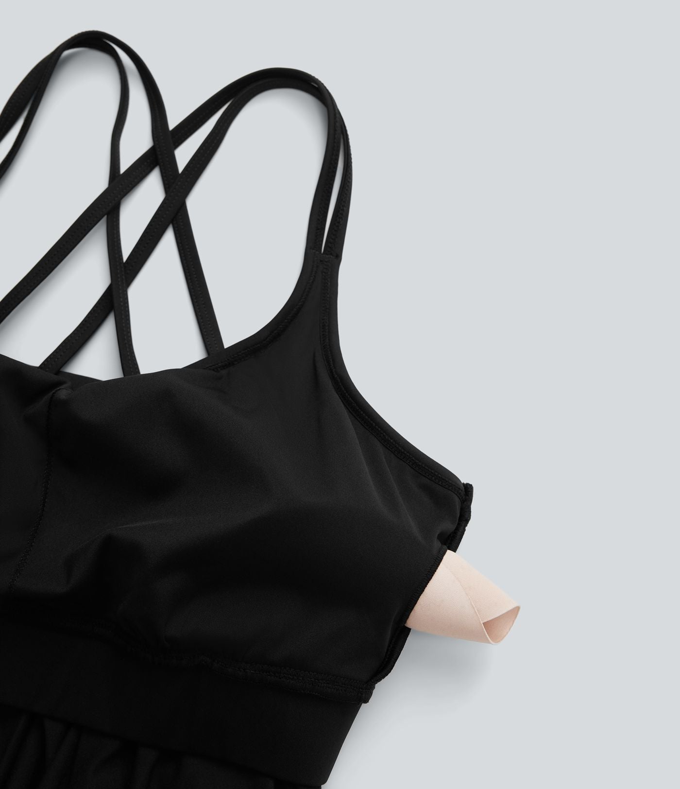 Débardeur de yoga plissé à double bretelles séchage rapide E-G