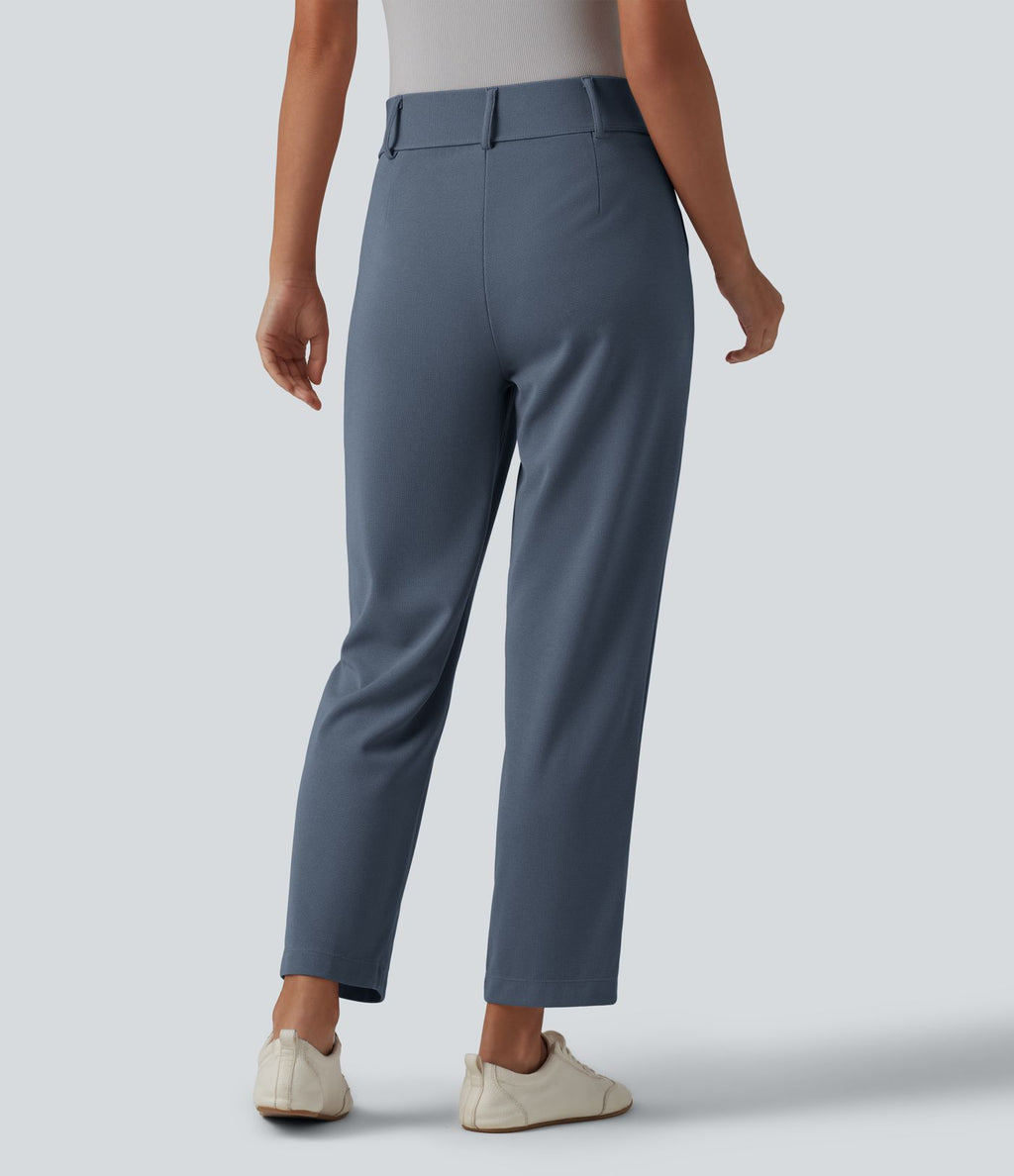 Halara Flex™ Pantalon tailleur fuselé taille haute en tissu gaufré avec poches