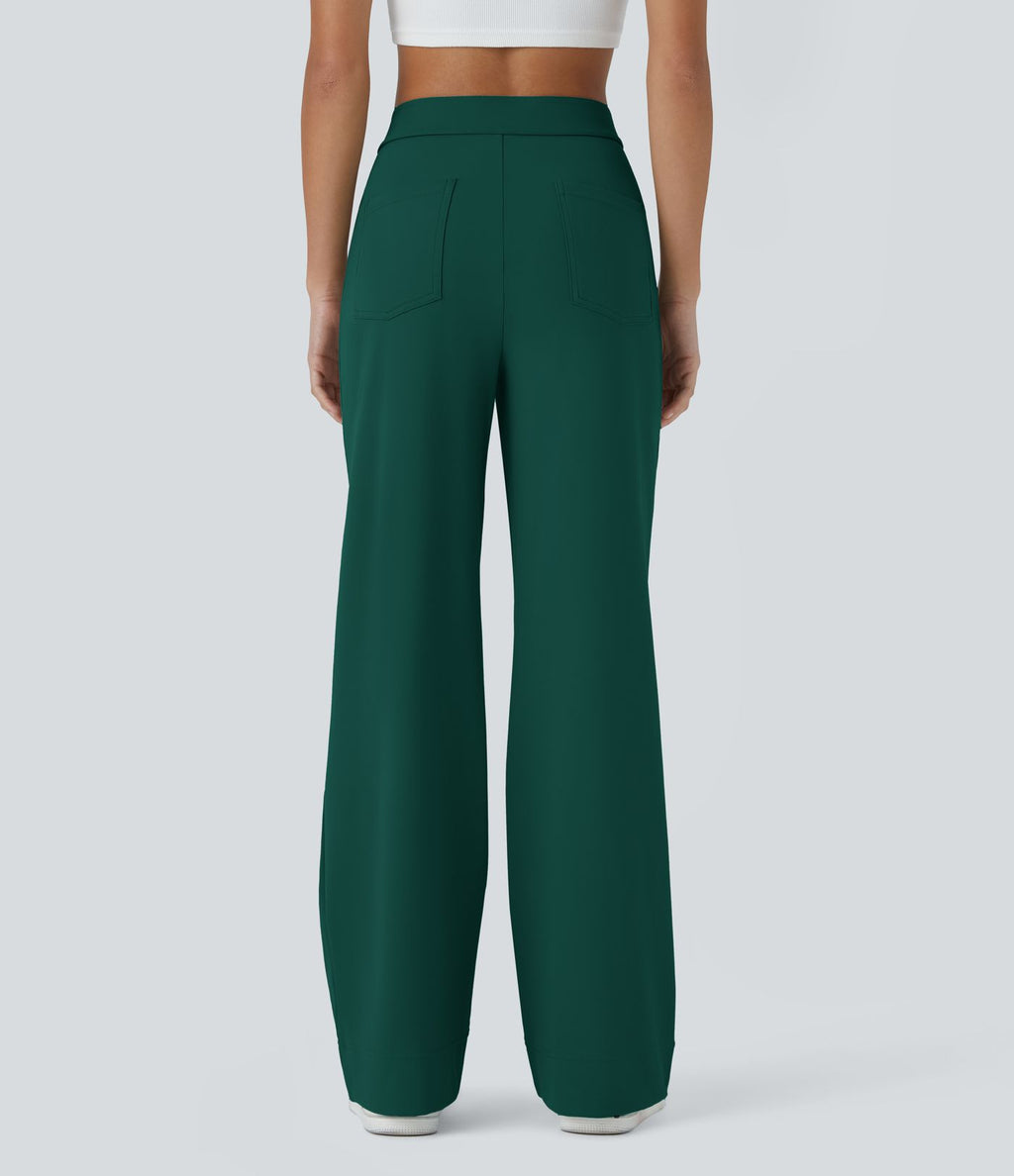 Pantalon taille haute coupe droite DayStretch avec poches