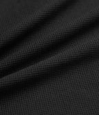 Sweat-shirt à capuche gaufré cordon de serrage manches longues ourlet arrondi avec poche