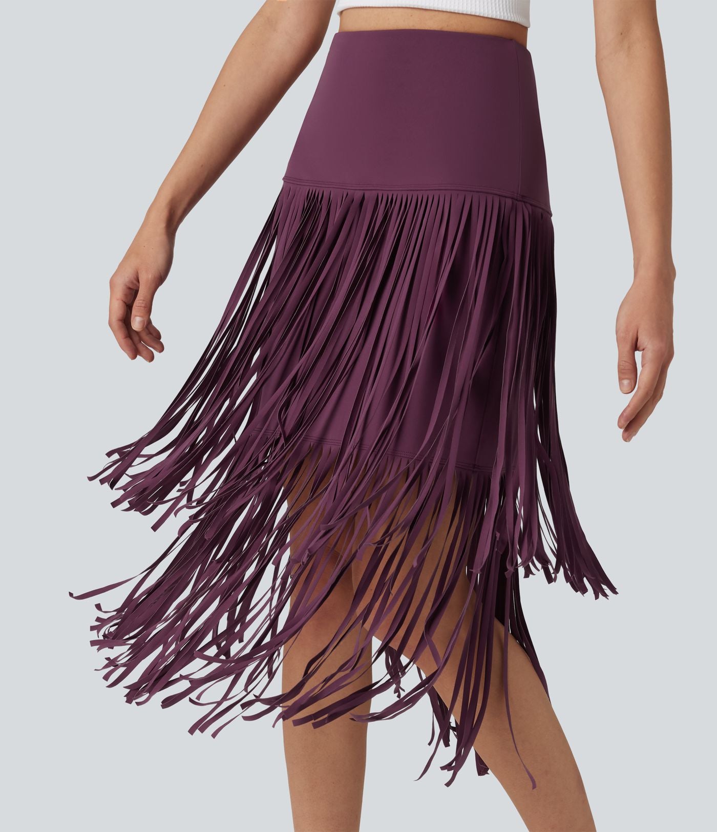 Jupe midi à franges taille haute Halara UltraSculpt™ Cool séchage rapide