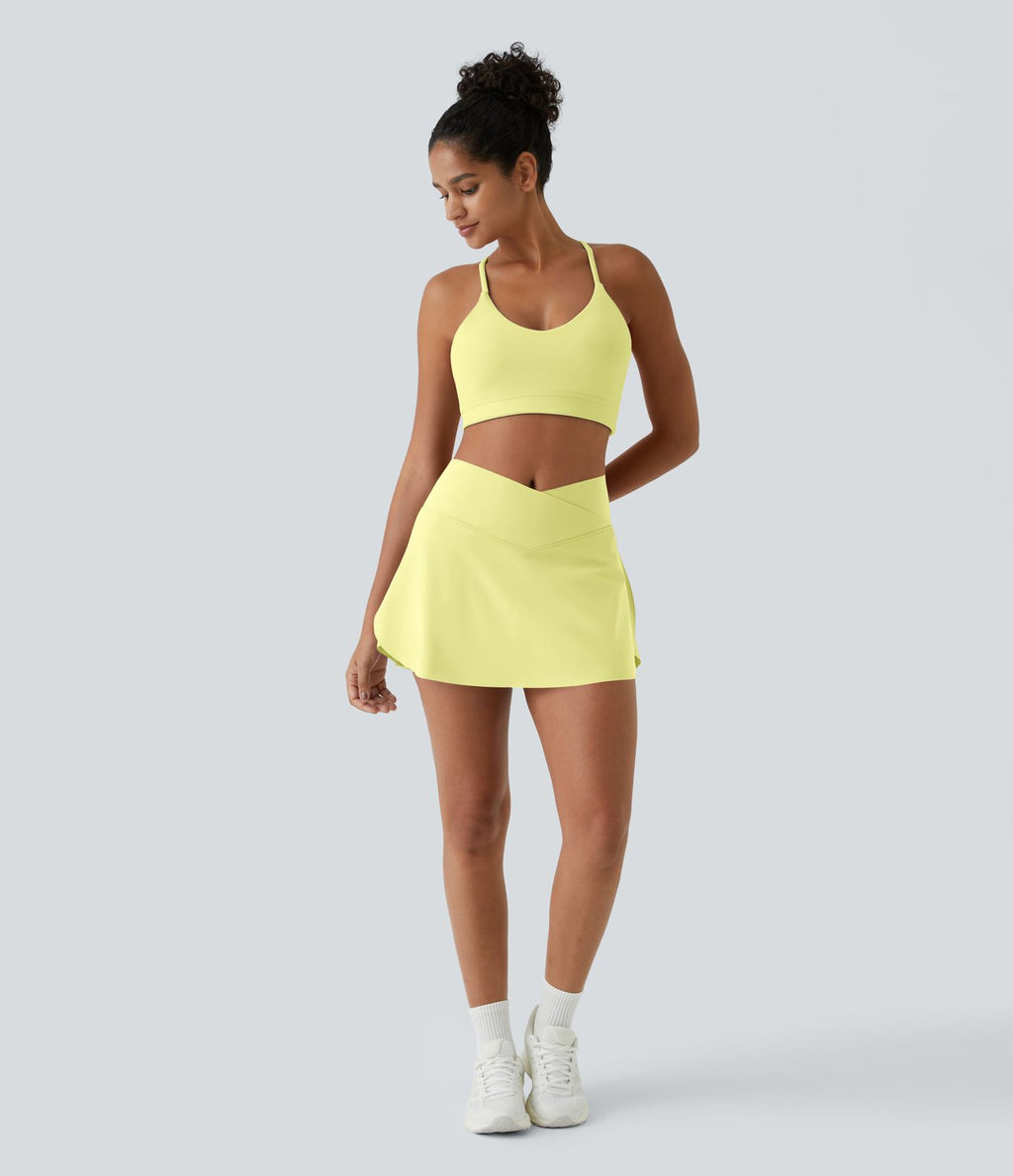 Jupe de tennis mini 2-en-1 quotidienne SoftlyZero™ Airy avec croisement, poche latérale et effet frais InstantCool, Lucid, protection solaire UPF50+