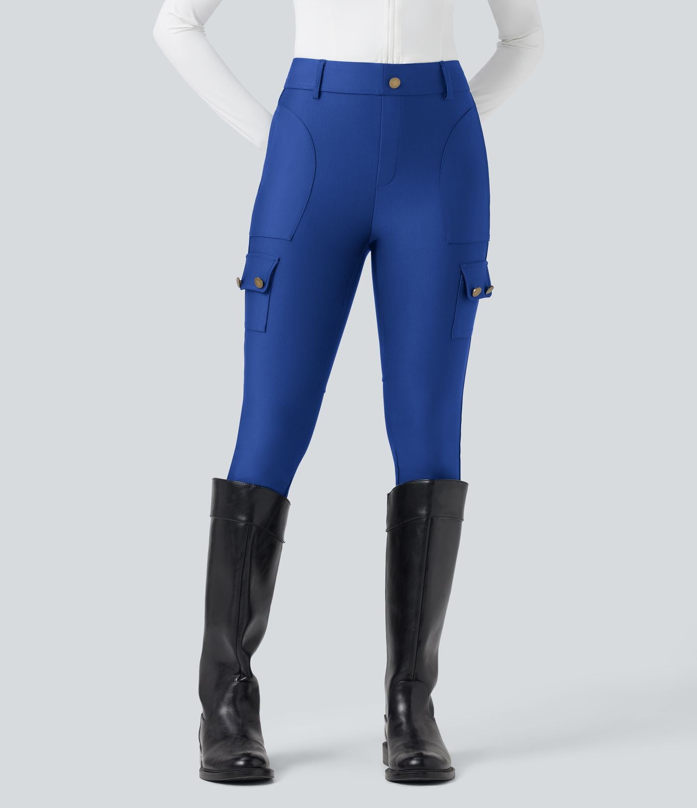 Legging 7/8 brillant taille haute avec poches
