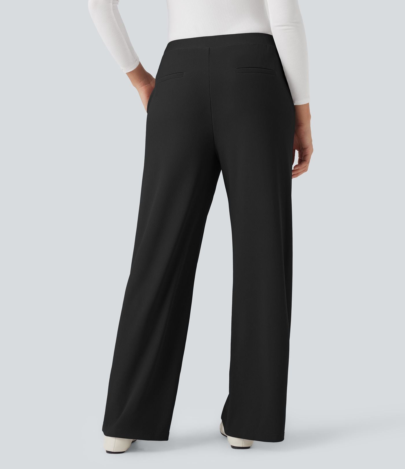 Pantalon tailleur baggy gaufré Halara Flex™ taille haute avec poches