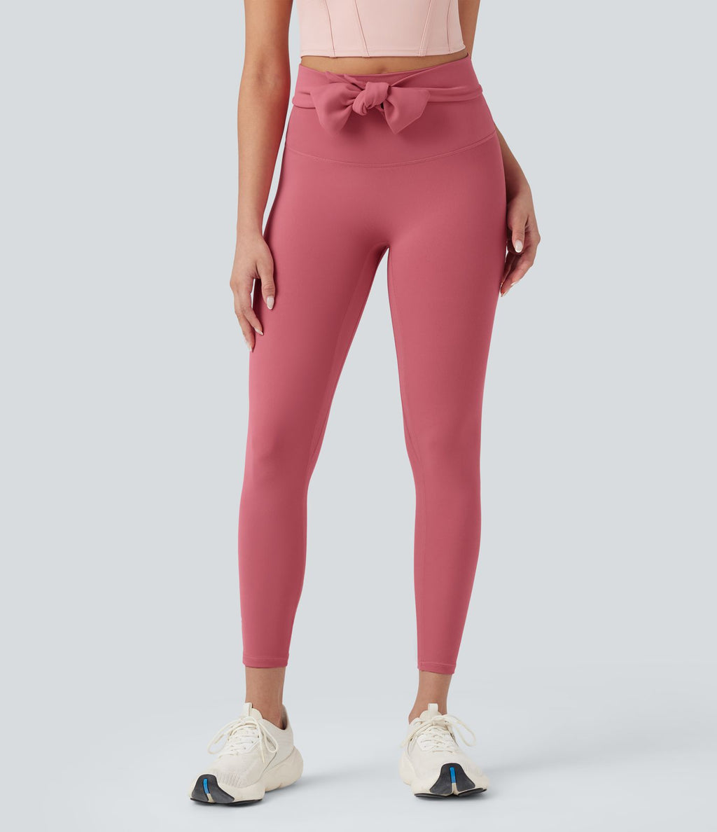 Legging yoga 7/8 SoftlyZero™ taille haute froncé avec lien dos - UPF50+