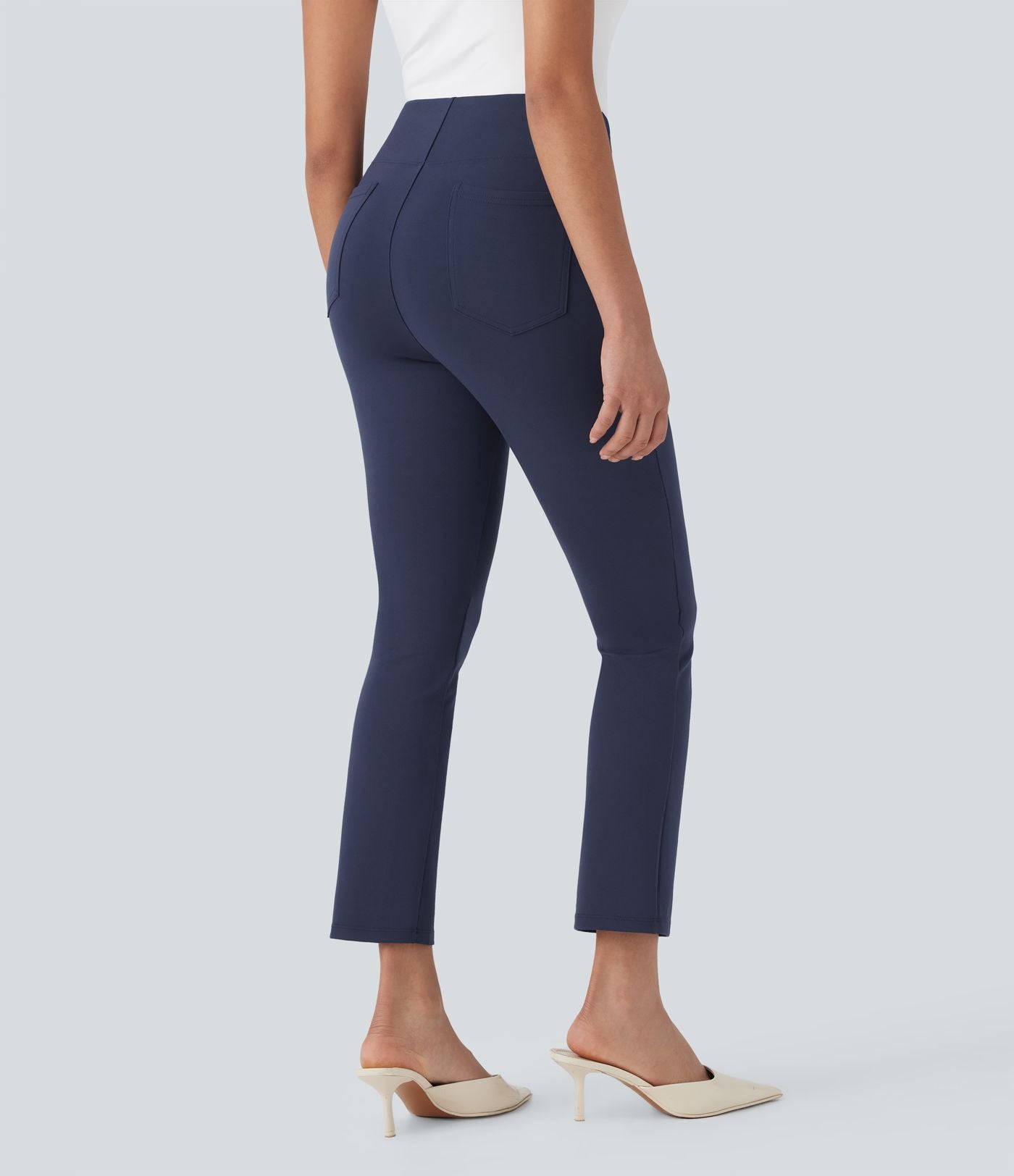 Pantalon de travail fuselé court taille haute Halara Flex™ avec poches