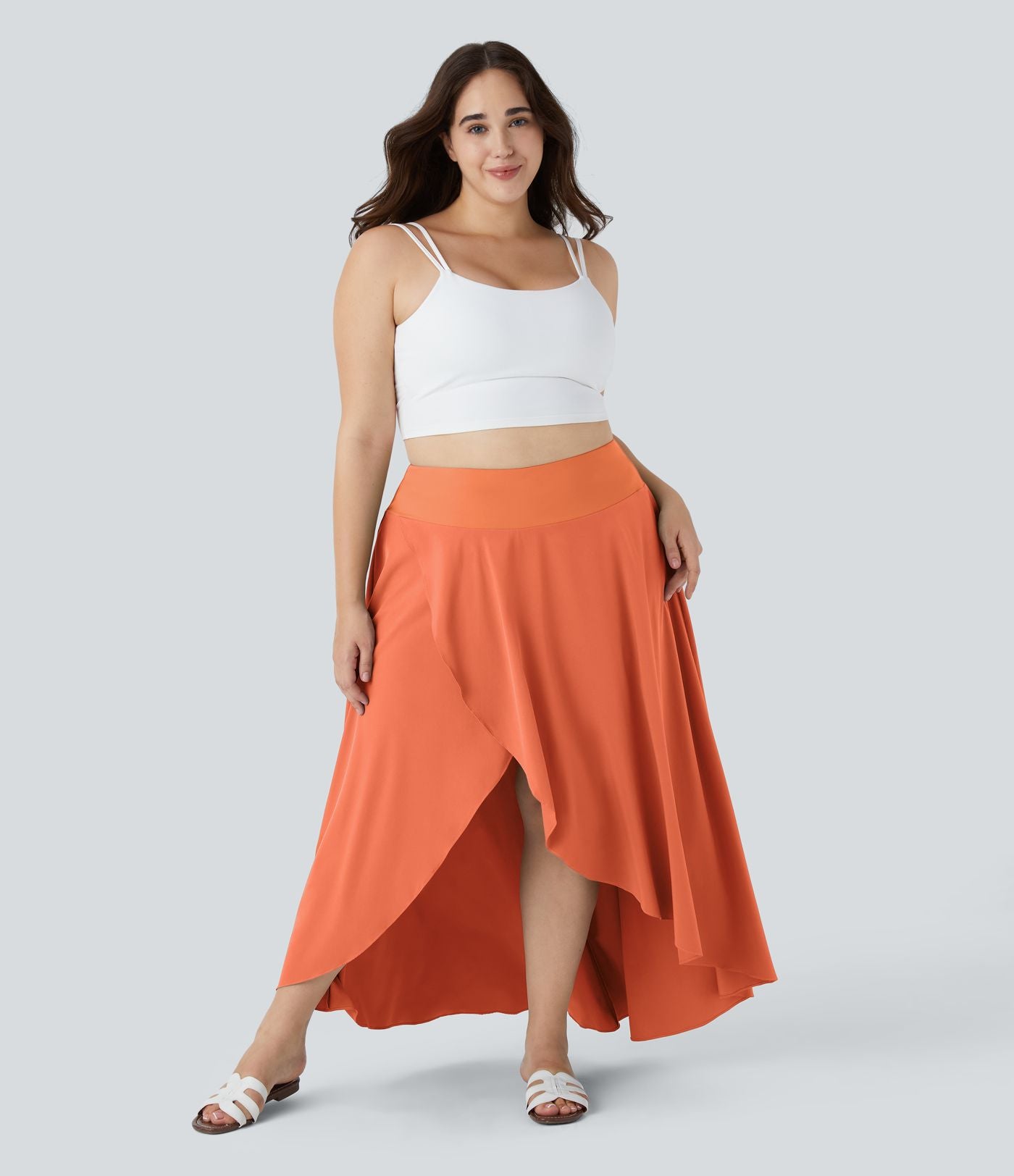 Breezeful™ Taille Haute à Volants 2 en1 Fluide Sèchement Rapide Quotidien Causal Grande Taille