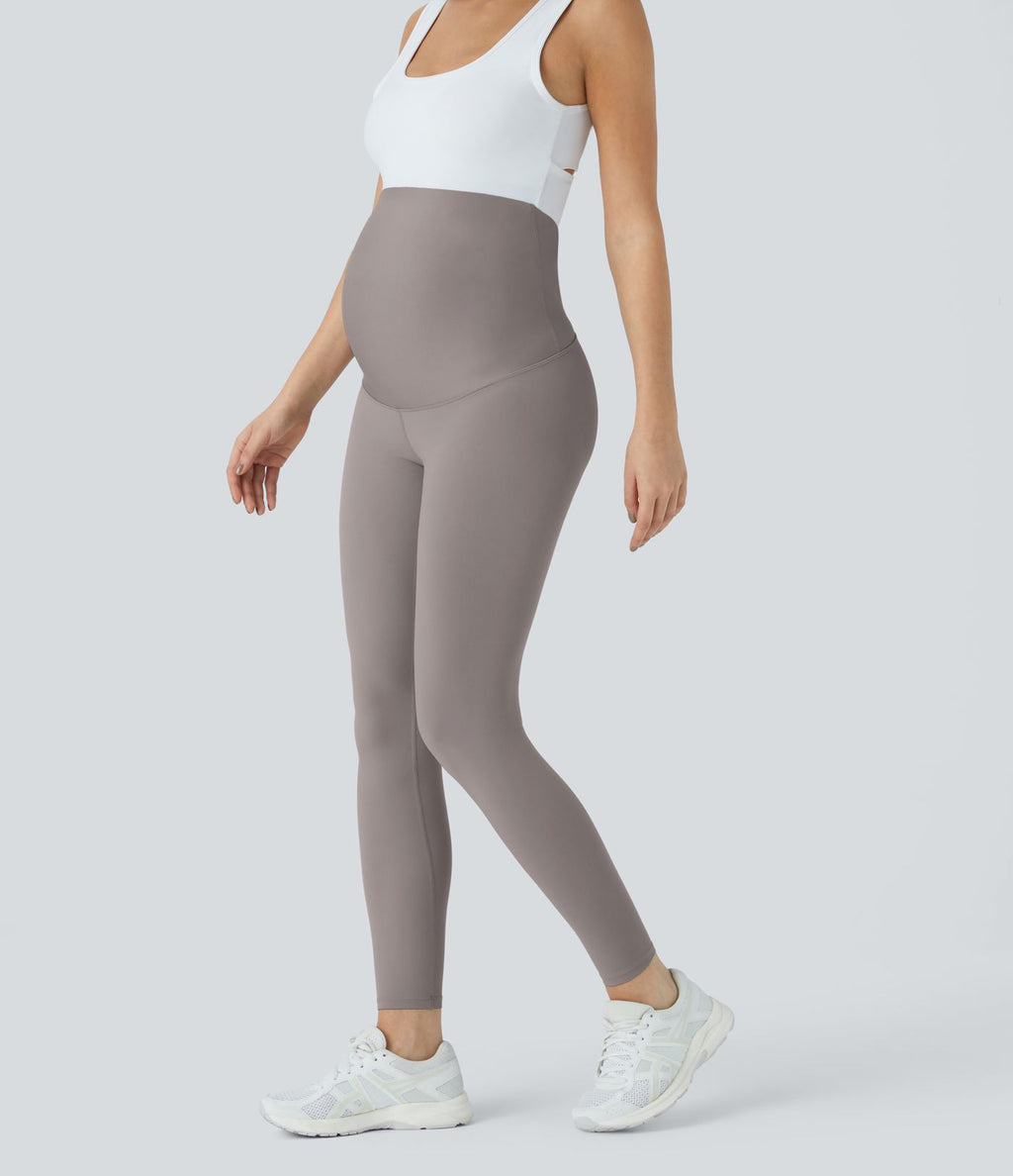 Legging 7/8 de yoga de maternité Softlyzero™ à taille très haute - Protection UPF50+