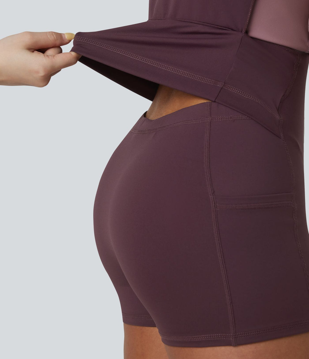 Robe de tennis courte 2-en-1 SoftlyZero™ Airy effet frais InstantCool avec brassière intégrée, color block et poches, accès facile Easy Peasy, protection solaire UPF50+