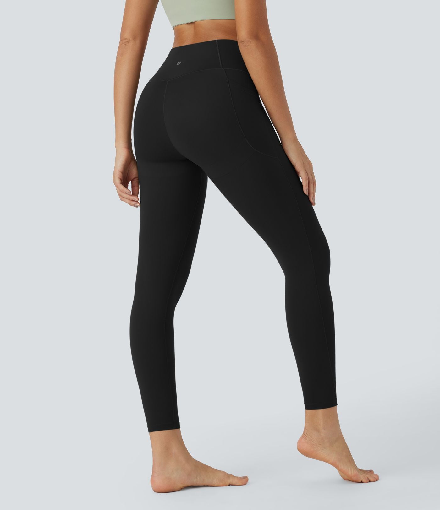 Halara UltraSculpt™ Legging Yoga 7/8 à Taille Haute Croisée avec Contrôle du Ventre et Push-up Toucher Frais Poches Latérales