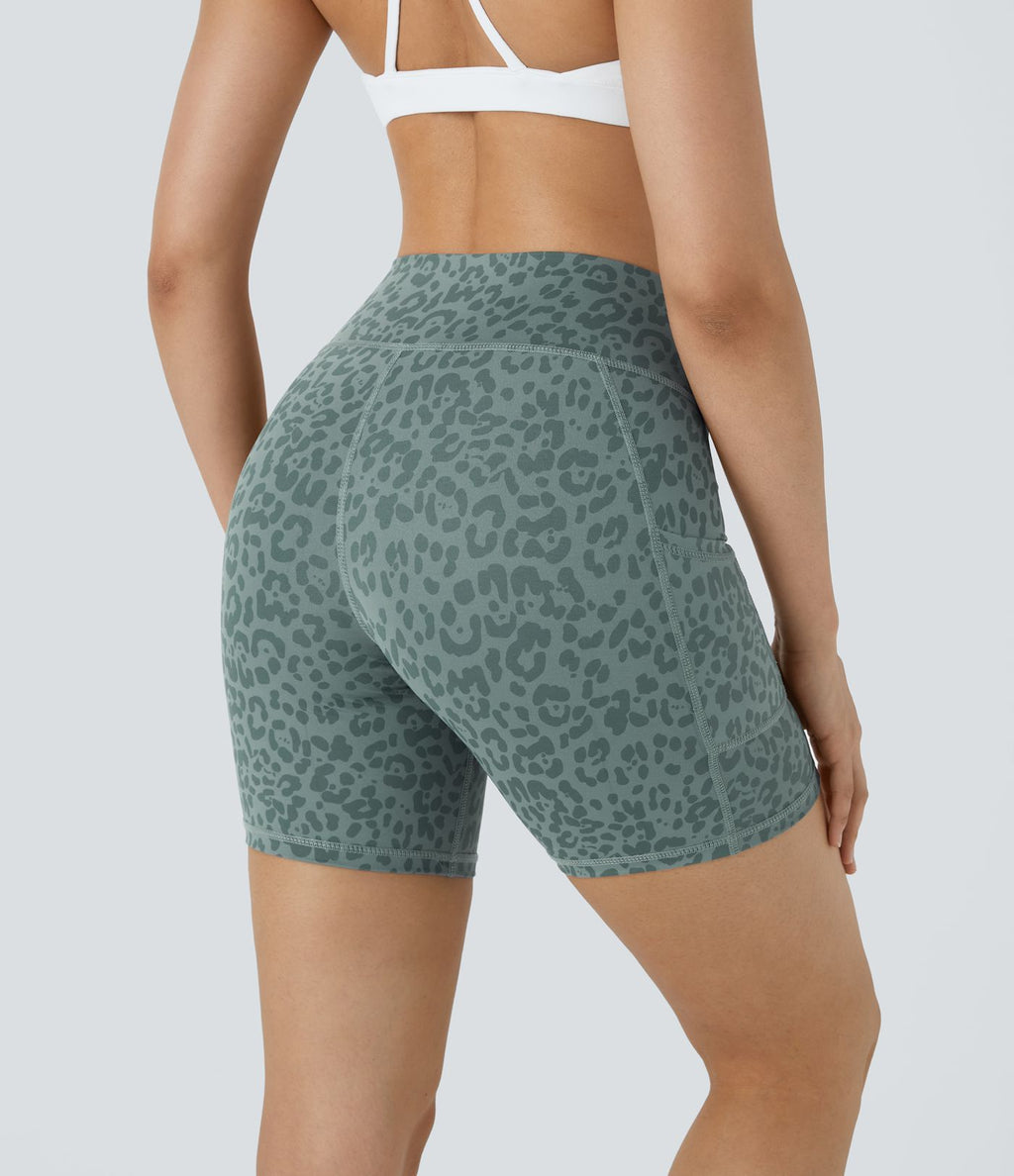 Short Course Biker Yoga Taille Haute avec Poches Latérales