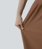 Pantalon tailleur large Halara Flex™ plissé taille haute avec poches
