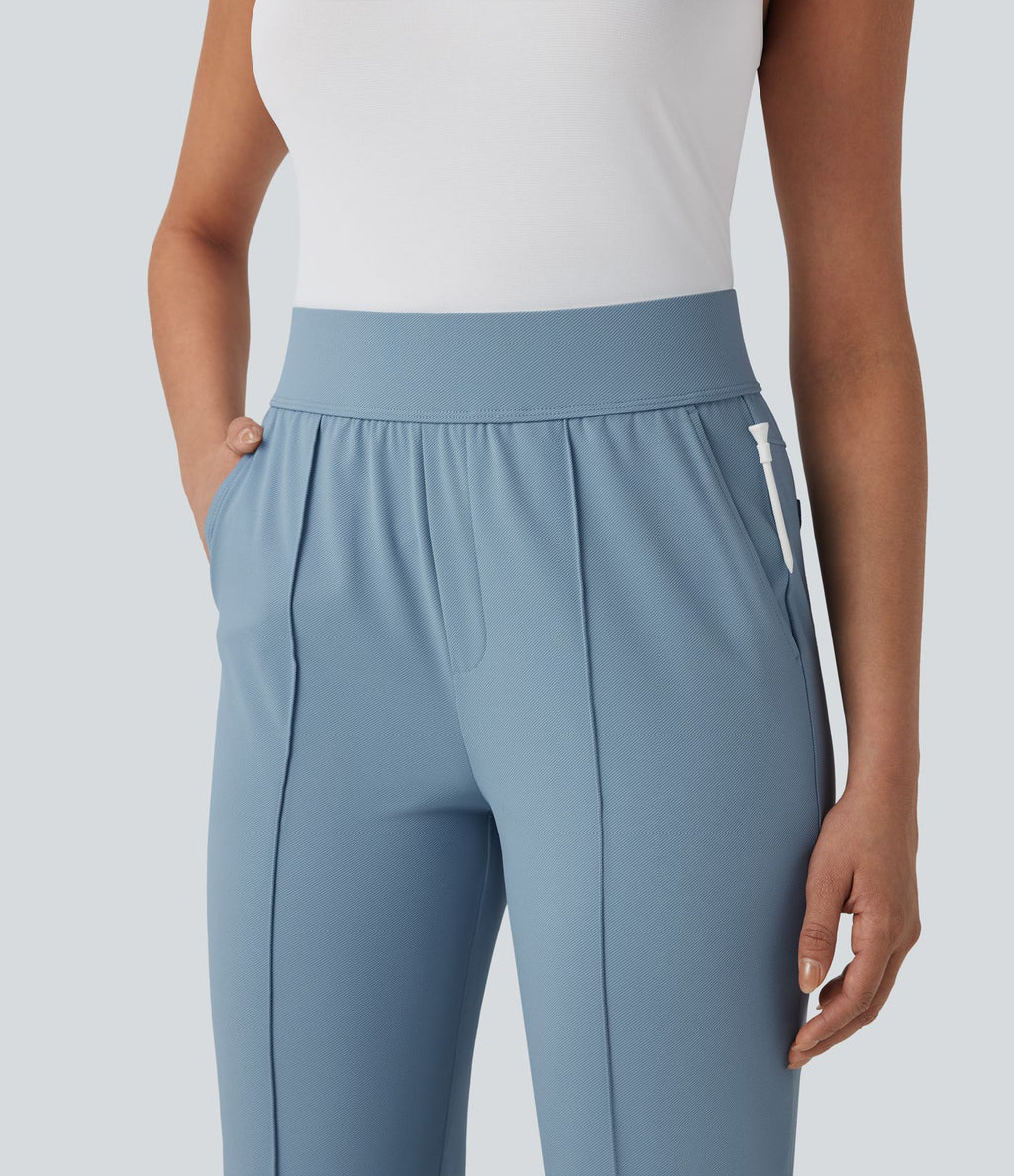 Pantalon de golf séchage rapide, taille mi-haute, avec poches et poche tee, UPF40+