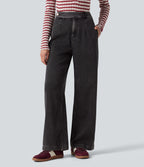 Halara Flex™ Jean droit casual taille haute avec poches