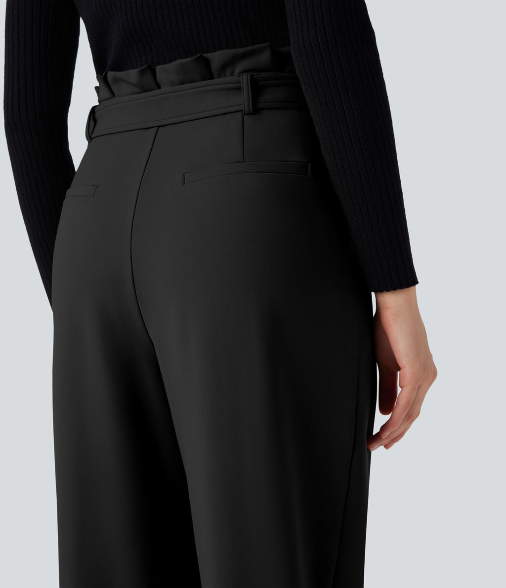 Pantalon tailleur SoftlyZero™ Plush Thermal fuselé ceinturé taille très haute avec poches