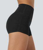 Short cycliste 6 cm de course gainant taille haute avec fronces et séchage rapide SoftlyZero™