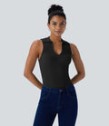 Pull décontracté sans manches à col V