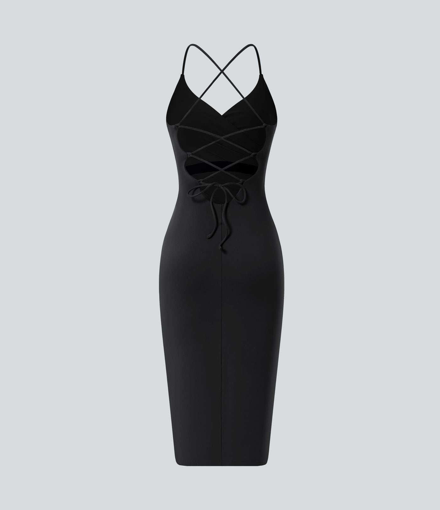 Robe moulante SoftlyZero™ Airy fendue à effet frais InstantCool, brassière intégrée, dos nu croisé à lacets, légèrement plissée pour invitée de mariage et demoiselle d'honneur