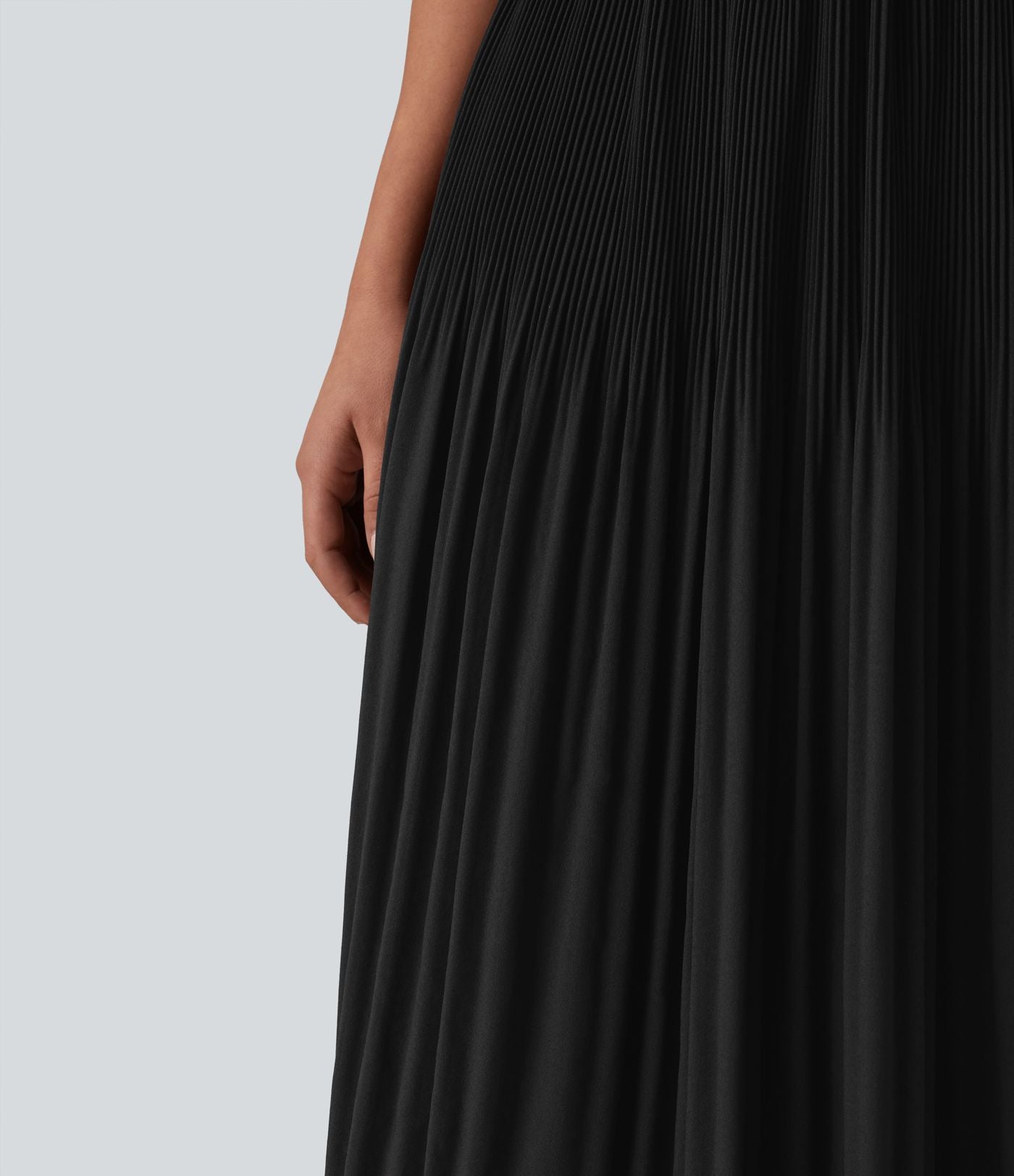 Jupe midi casual plissée taille haute