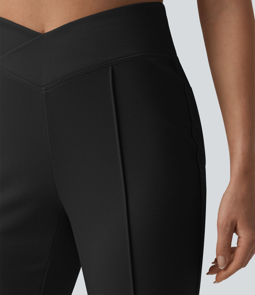 Pantalon évasé SpacerTek™ taille haute croisée avec poches