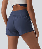 Short de yoga 2-en-1 SoftlyZero™ Airy croisé taille haute 7,5 cm effet frais InstantCool avec poches