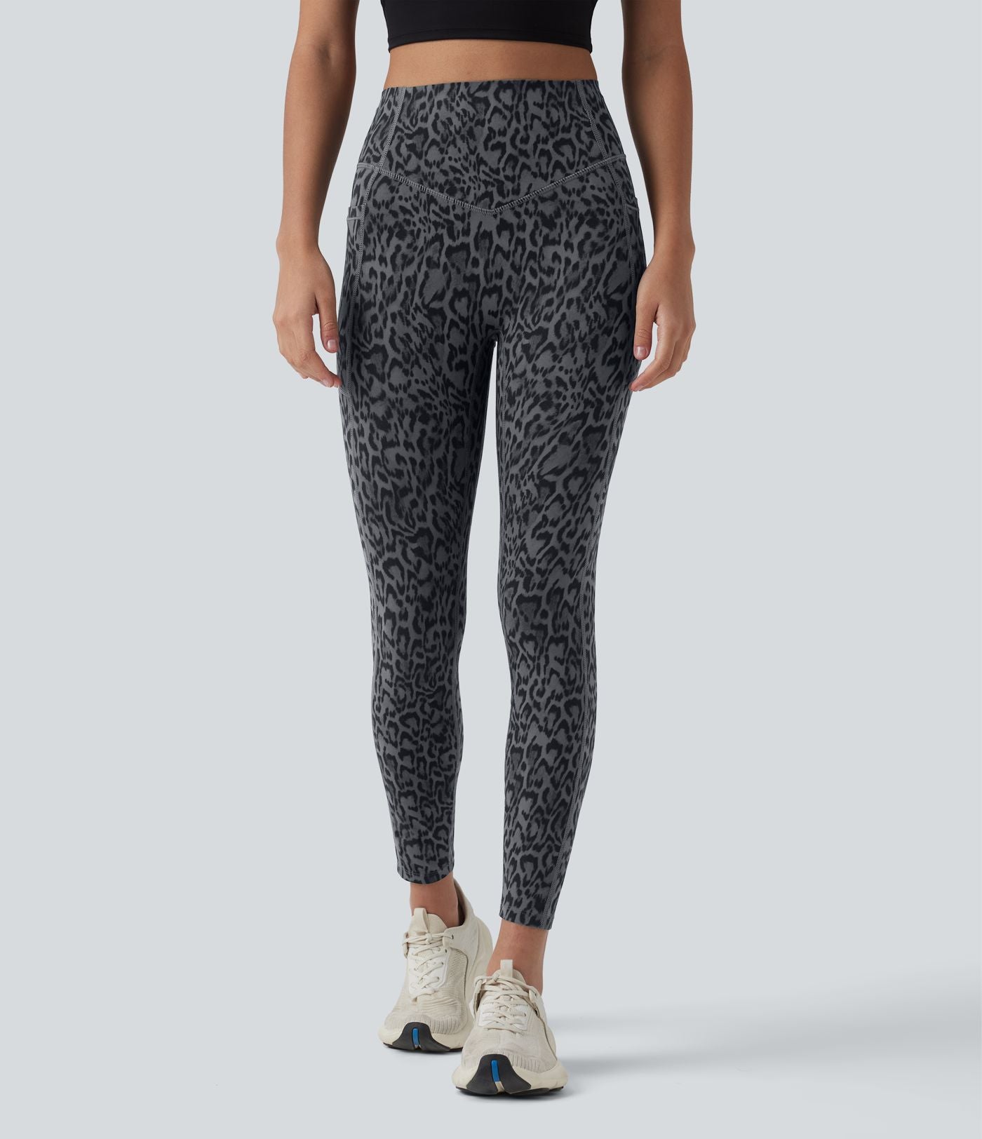Legging d'entraînement taille haute gainant effet push-up imprimé léopard Halara UltraSculpt™ avec poches
