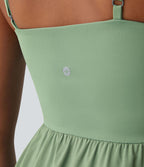 Breezeful™ Robe Casual 2 Pièces Dos Nu Haut Bas Poche Latérale Fluide Séchage Rapide