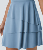 Robe de sport mini SoftlyZero™ Airy à effet frais InstantCool 2-en-1 avec volants superposés et dos nu avec poches