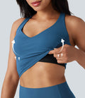 Débardeur yoga Halara UltraSculpt™ 2-en-1 push-up col V profond dos croisé