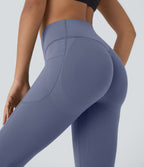 Legging corsaire d'entraînement gainant galbant taille haute avec effet scrunch et poches Halara UltraSculpt™
