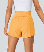 Short 7,5cm Yoga 2 en 1 Super Taille Haute Poches Arrière Poches Cachées Latérales