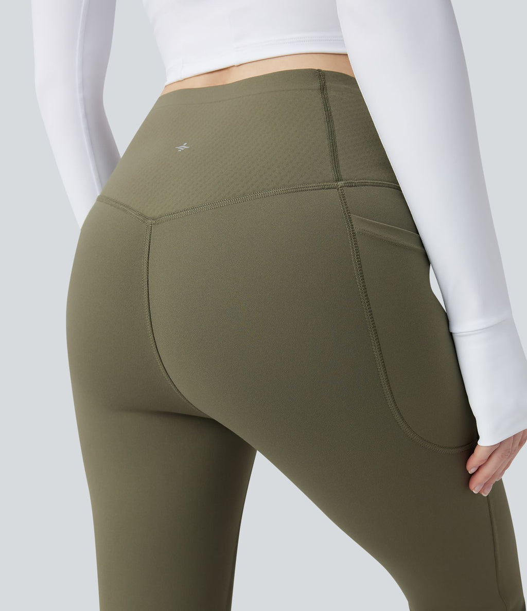 Pantalon de yoga bootcut gainant taille haute extra chaud Halara UltraSculpt™ avec poches