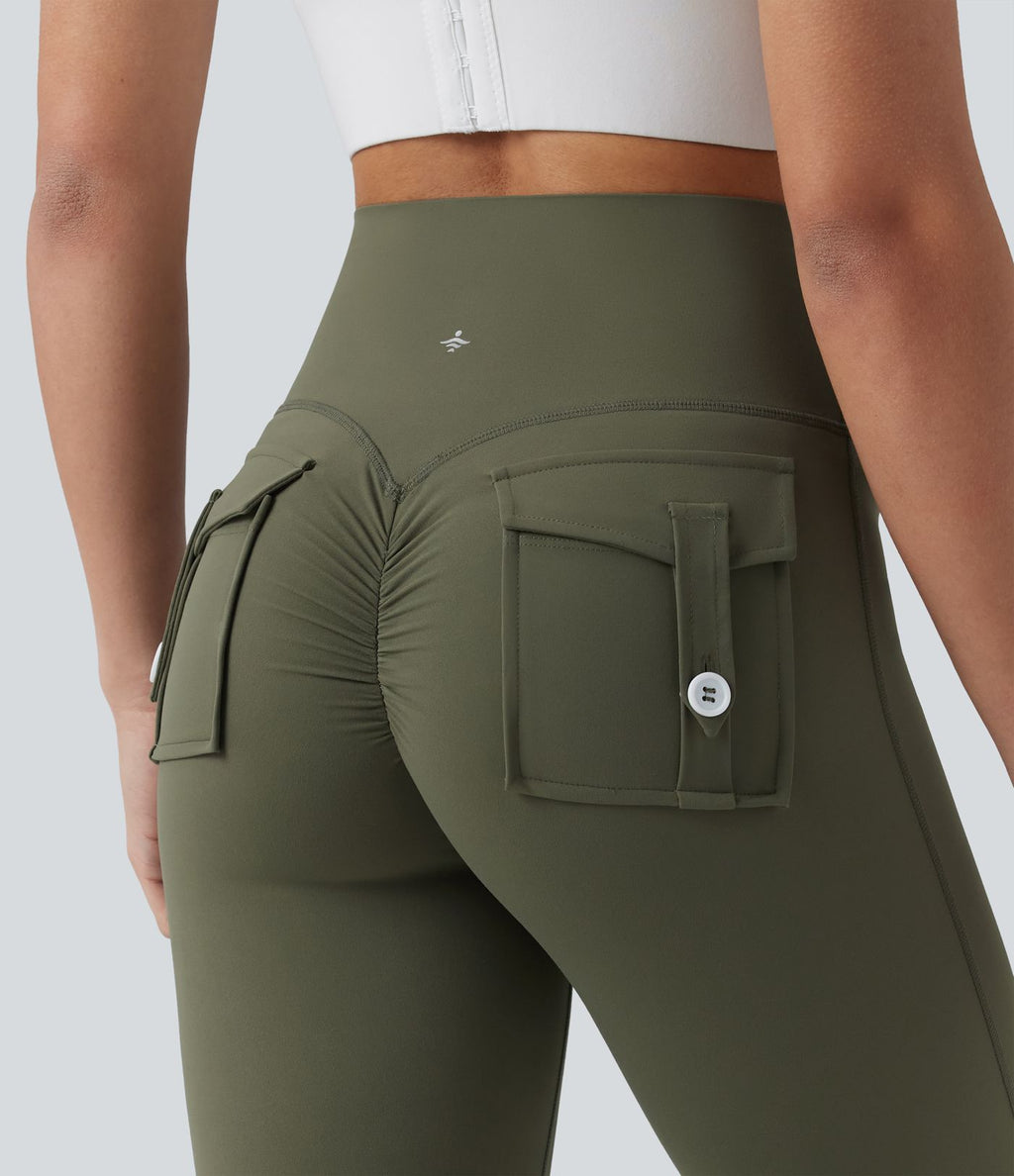Halara UltraSculpt™ Legging de sport taille haute gainant froncé avec poches