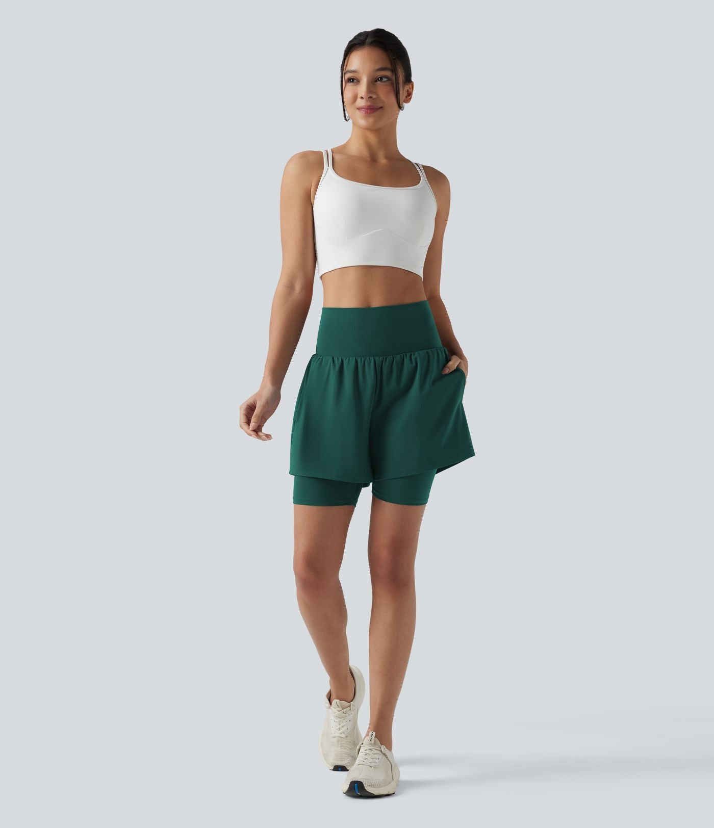 Short de yoga SoftlyZero™ Airy 2-en-1 taille ultra-haute effet frais InstantCool 17,5 cm avec poches
