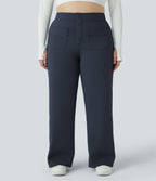Pantalon coupe droite grande taille taille haute DayStretch avec poches