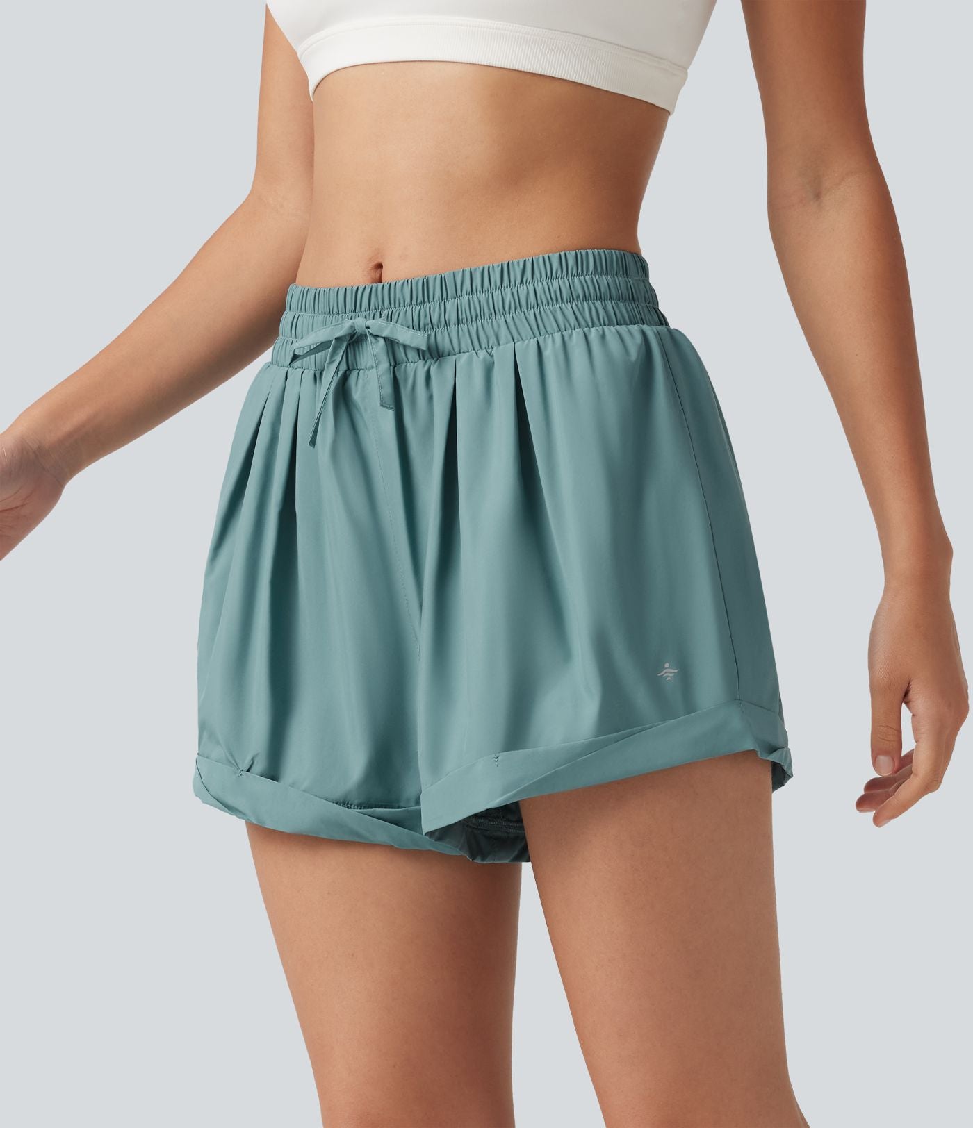 Short de running baggy 2-en-1 taille mi-haute avec cordon ajustable et poche