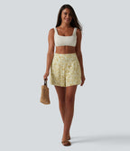 Short taille haute 2 en 1 à motif coquillage 12,5 cm avec poches