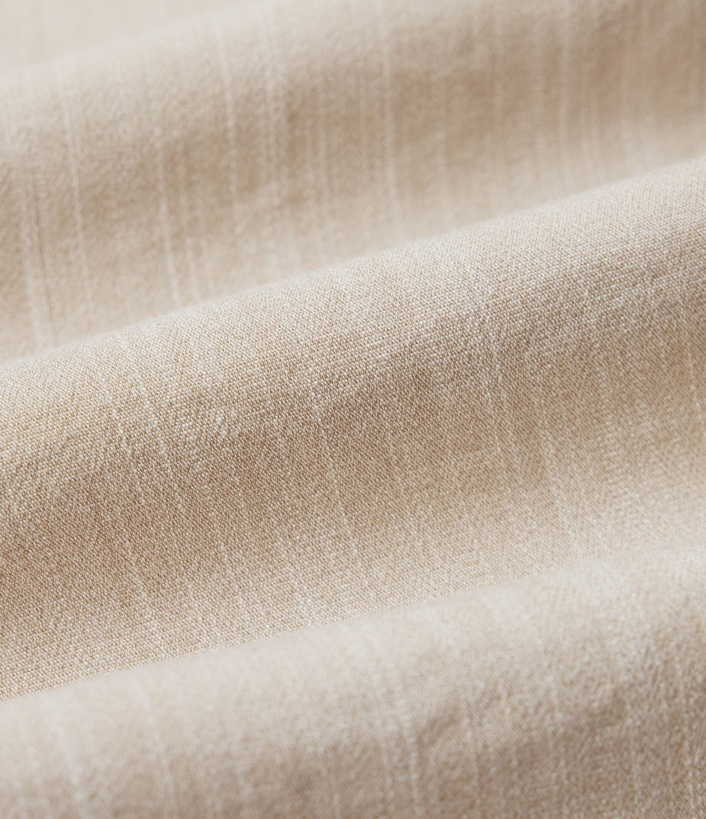 Pantalon décontracté mi-taille effet lin avec poches