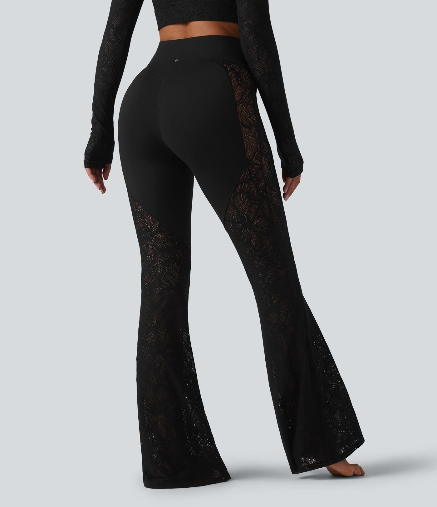 Legging de yoga évasé Halara UltraSculpt™ taille haute gainant avec dentelle contrastante à poches