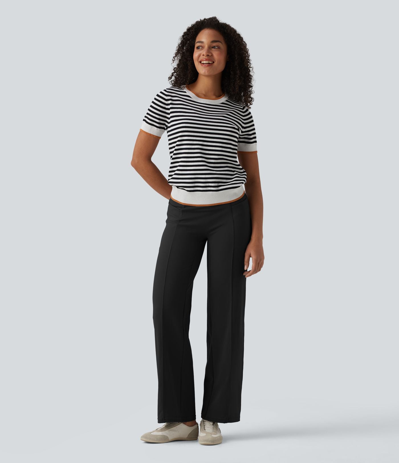Pantalon bootcut décontracté DayStretch gainant taille haute avec poches