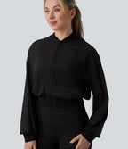Veste bomber yoga mesh manches longues