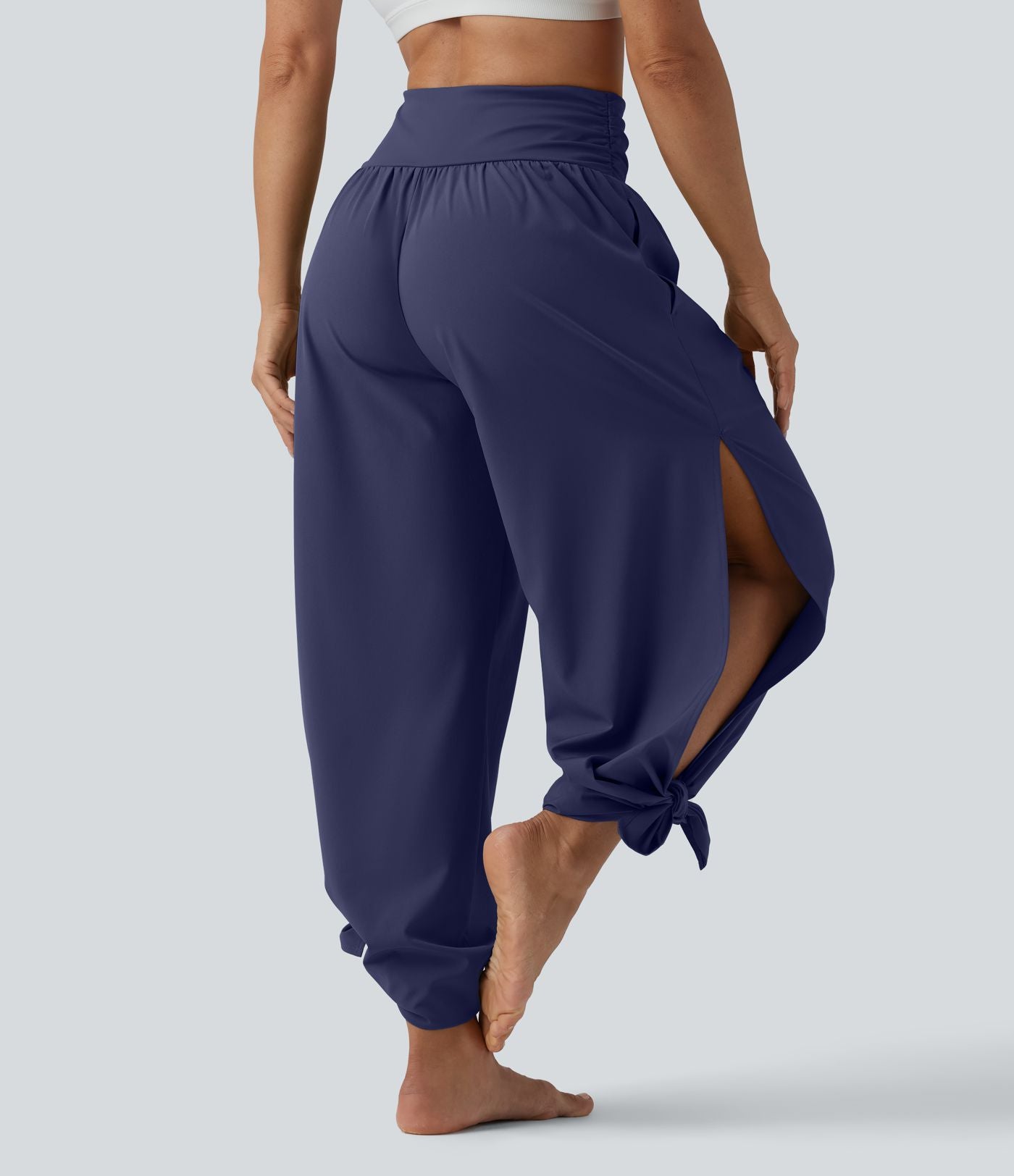 Pantalon fluide Breezeful™ taille haute à séchage rapide avec fronces, fente et poches