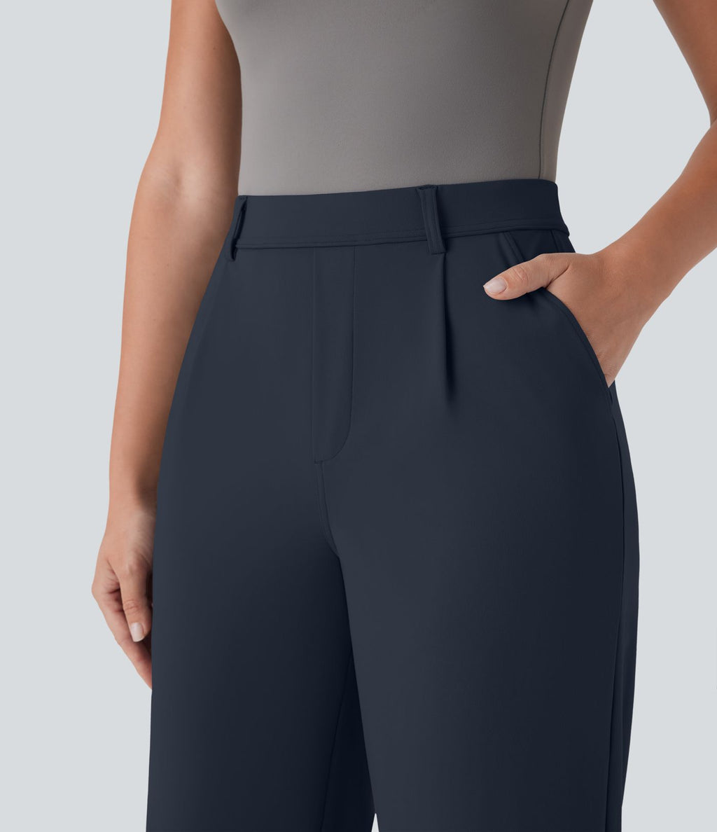 Pantalon capri de travail coupe droite taille haute Halara Flex™ DayStretch avec poches latérales