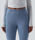 Jean Halara Flex™ mi-taille évasé à rayures décontracté avec poches
